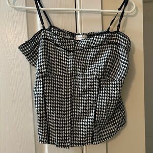Charlotte Russe Black and White Houndstooth Tank